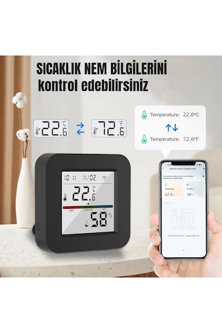 Tuya Destekli Wifi Akıllı Isı Ve Nem Sensörlü Ir Kuman