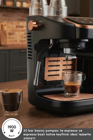 Karaca Hatır Perfetto Dijital Ve Dokunmatik Ekranlı Espresso Ve Türk Kahve Makinesi