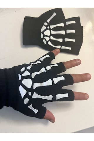 Airbrush Tattoo İskelet Kuru Kafa Parmaksız Kesik Yarım Parmak Eldiven Model6 Siyah Airbrush Tattoo İskelet Kuru Kafa Parmaksız Kesik Yarım Parmak Eldiven Model6 Siyah