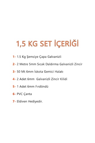 Goldsea Marine Çantalı Tekne Ve Şişme Bot İçin Hazır Çapa Seti 1.5 Kg