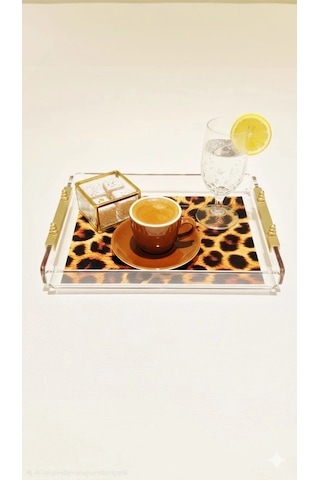 Leopard Tray -s- Leopar Desenli Dekorasyon Ve Sunum Tepsisi