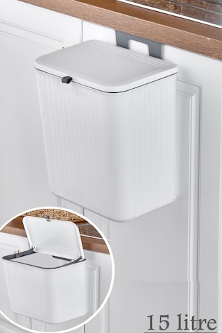 Bayev Fonksiyonel Kapaklı Banyo Ve Mutfak Tezgah Üstü Çöp Kovası 15 Lt. Pratik Kapak Çok Renkli