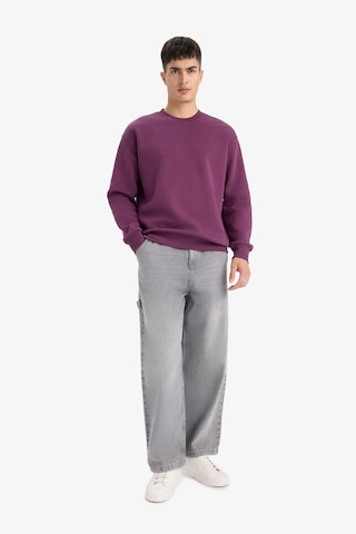 Defacto Relax Fit Bisiklet Yaka Kalın İçi Yumuşak Tüylü Basic Düz Sweatshirt T5139az25aupr79 Mor