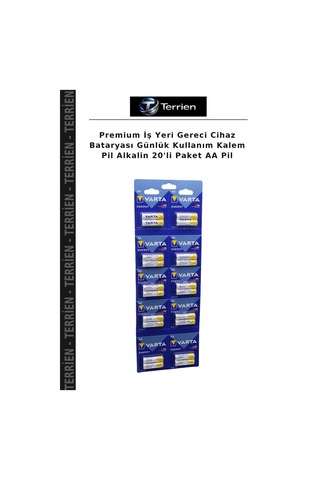 Premium İş Yeri Gereci Cihaz Bataryası Günlük Kullanım Kalem Pil Alkalin 20'li Paket Aa Pil