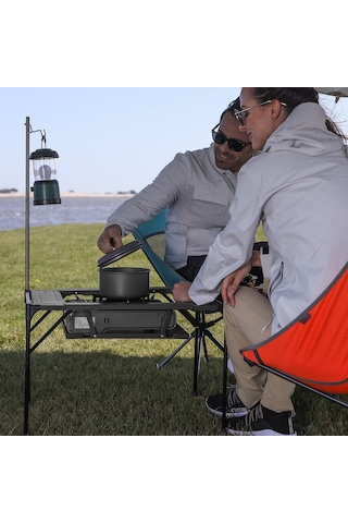 Kingcamp Loes Ultralight Alüminyum Midi Katlanır Kamp Masası Siyah