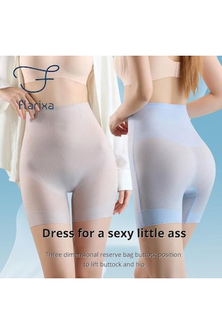 Pembe Flarixa Ultra Ince Buz Ipek Güvenlik Şort Kadın Yüksek Bel Şekillendirme Külot Dikişsiz Zayıflama Iç Çamaşırı Karın Pantolon Vücut Şekillendirici Pembe