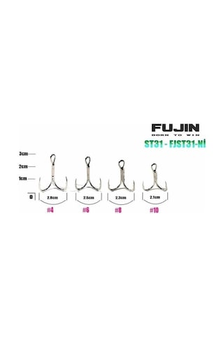 Fujin St31 Üçlü Maket Balık Kancası Nickel - 6