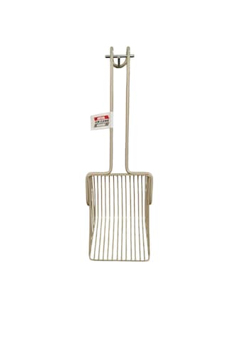 Paslanmaz Çelik Kedi Kumu Küreği - Dayanıklı Metal Kum Eleme Küreği, Hijyenik Ve Uzun Ömürlü 34 Cm