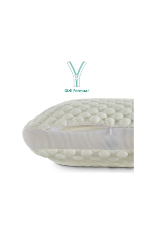 Rudu Kolajen Collagen Güzellik Yastık Kılıfı Visco Visko 60x40x14cm Beyaz