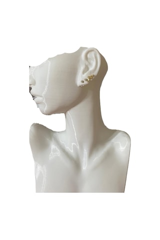 Taşlı Yılan Tasarım Kıkırdak Tragus Helix Pearsing Küpe Altın