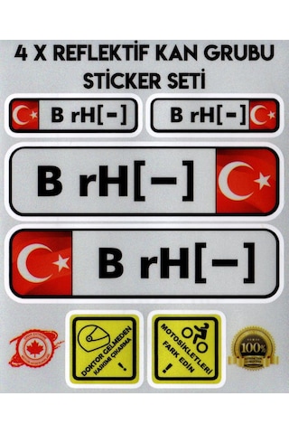 TR B rH - Reflektif Kan Grubu Seti Sticker Çınar Extreme