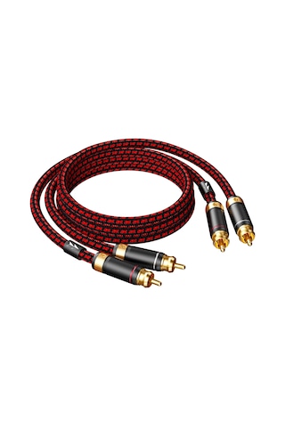 Geeksen Hi-fi Stereo Rca Ses Kablosu 4n Oksijenli Bakır, 3u Altın Kaplama, 0.75m, 2 Adet - Ses Kaybı Olmayan, Dayanıklı, Müzik Severler İçin