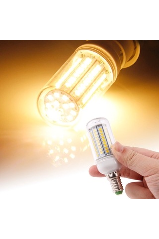 Sones E14 8.0w 420lm Mısır Işığı Lamba Ampulü, 102 Led Smd 2835 Sıcak Beyaz Işık, Ac 220-240v, Şeffaf Kapaklı