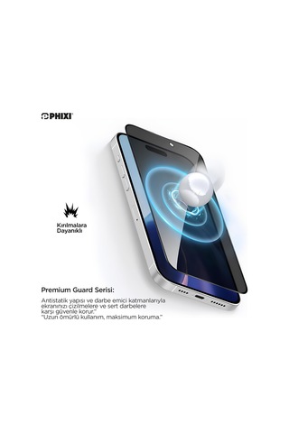 Phixi Premium Guard Hayalet Cam Ekran Koruyucu Samsung S24 Ultra Uyumlu Antistatik, Su Tutmaz, Tam Kaplama