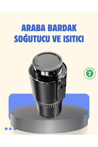 Araç İçi Akıllı Bardaklık Isıtıcı Soğutucu Dijital Ekranlı Renkli