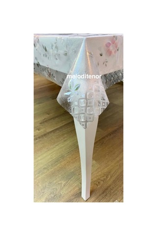 Desenli Şeffaf Parlak Yanardönerli Sedefli Lüks Buzlu Cam Pvc Muşamba Masa Örtüsü Koruyucu Lila