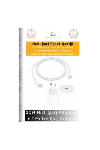 Şarjadaptör 20w Hızlı Şarj Adaptör Seti Lightning Data Type C Kablosu 7 8 X 11 12 13 14 15 Plus Pro
