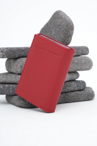 Erkek Mekanizmalı Deri Cüzdan Kırmızı 113570