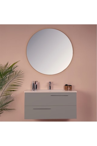 Kobos Serenity 100 Cm Banyo Dolabı Seti Moon Grey Gri