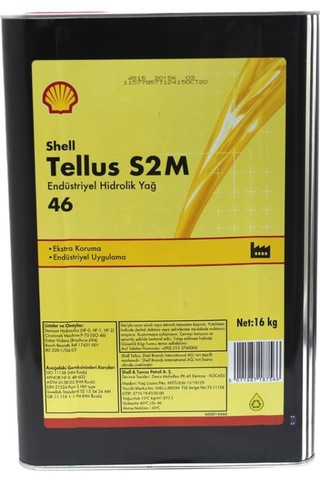 Shell Tellus S2M 46 Yüksek Performanslı Hidrolik Sistem Yağ 15 KG