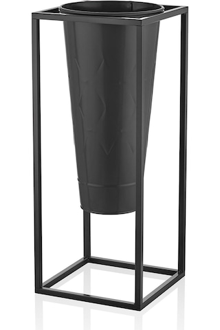The Mia Prizma Vazo & Saksı Siyah 70x30x30 Cm