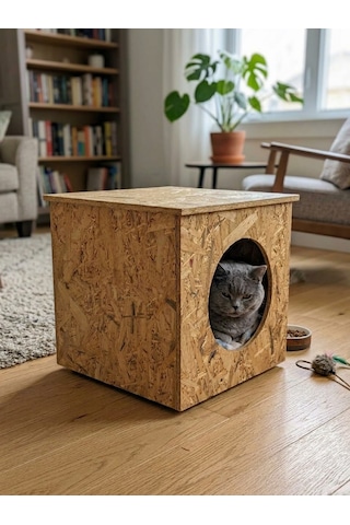 Osb Kedi Ve Küçük Köpek Evi Kübik