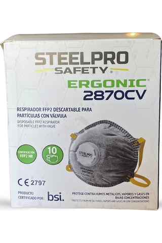 Steelpro 2870cv Ffp2 Nr Aktif Karbonlu Konik Maske 10 Adet-kutu