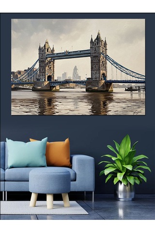 Ahşap Tablo Tower Bridge Ve Londra Manzarası