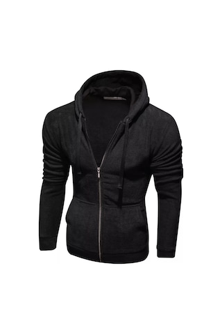 Envy Lab Fermuarlı Polar Kapüşonlu Sweatshirt 173721724 Siyah