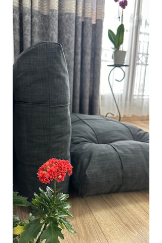 Modern Style Home Kalorifer Önü Yer & Palet Minderi 2'li Takım Antrasit