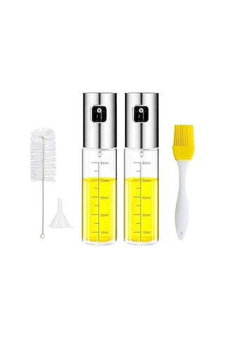 Besthome1 2'li 100ml Cam Yağ Spreyi: Paslanmaz Çelik, Salata & Barbekü Çok Renkli