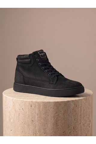 Bafaş 038616hn Siyah Hakiki Dana Derisi Bilekli Erkek Sneaker