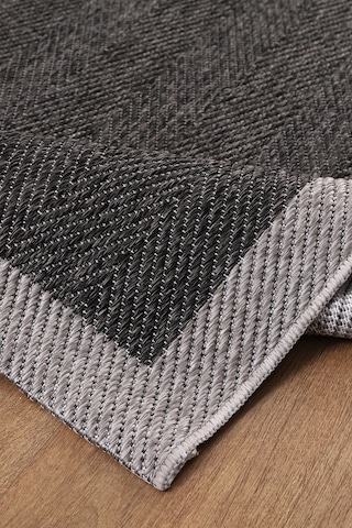 Elit Premium Sisal Jut Halı 1405 Hav Ve Toz Yapmaz Bordürlü Halı Siyah-gri Siyah