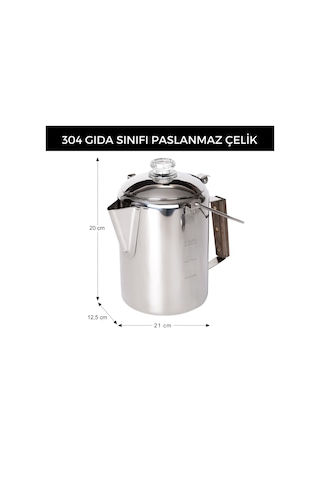 Kingcamp Percolator Coffee Pot Çelik Kahve Demleme Seti Gümüş