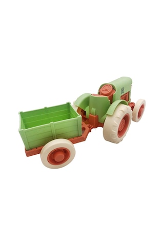 Let's Be Child Römorklu Sürtmeli Plastik Traktör Lc-30878 Açık Yeşil-turuncu