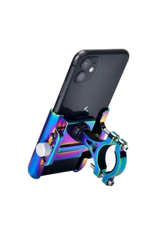Briviga Rainbow Kanallı Alüminyum Telefon Tutucu 360 Derece Çok Renkli