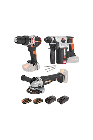 Worx Wxks6 Wx354.9 + Wx380.9 + Wx812.9 + Wa3601 20v/2ah Pro Kombo Set