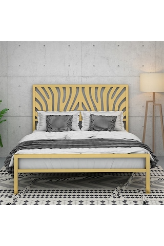 Lazer Kesim Çift Kişilik Metal Karyola