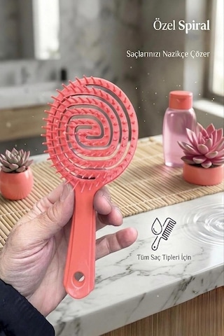 Tarak Üç Boyutlu Profesyonel Spiral Yuvarlak Saç Fırçası
