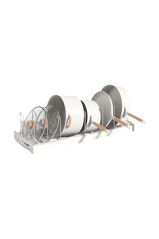 Geri Çekilebilir Ve Ayarlanabilir Mutfak Depolama Rafı Gri