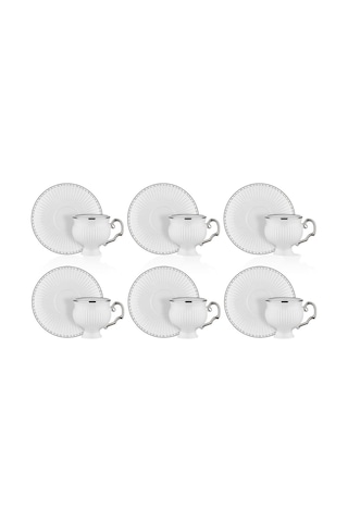 Neva N3516 Santo Platin 6 Kişilik Kahve Fincan Seti 90 Ml