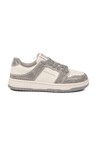 Pierre Cardin Beyaz Füme Bağcıklı Taş İşlemeli Hafif Kadın Sneaker Pcı-11505 G Beyaz