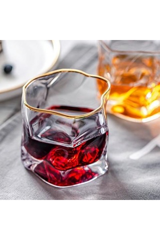 250 Ml Viski Brandy Vodka Bar Kulübü Bira Şarap Şeffaf Kristal Isıya Dayanıklı Cam Bar Hediyeler Bira Steins Altın