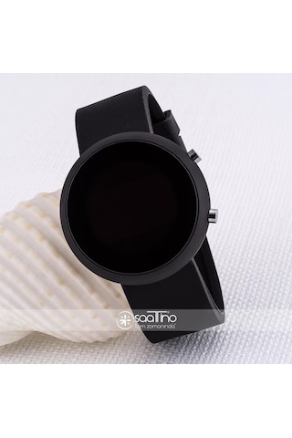 Dijital Led Tasarım Siyah Renkli Silikon Kordonlu Unisex Kol Saati St-303518