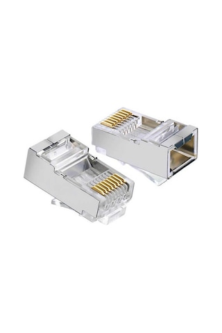 100 Adet - Cat5 Cat6 Metal Konnektör Jack 8p8c Rj45 Ağ Bağlantı Konnektörü