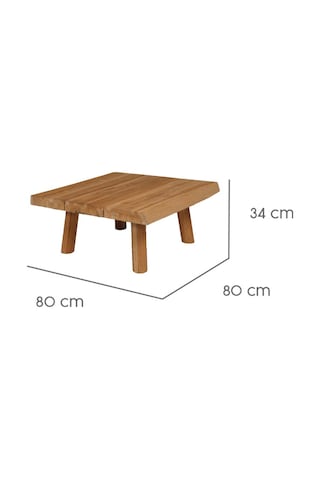 Wakkanda Teak Sehpa 80 80 Cm Ahşap