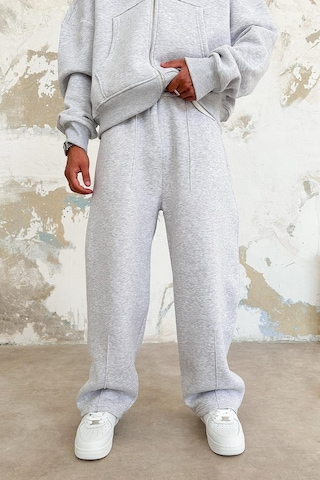 Gri Melanj Cozy Basic Pileli Baggy Eşofman GRI MELANJ