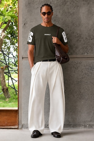 Tarz Cool Originals Baskılı Oversize Erkek Tişört Süprem %100 Cotton Haki