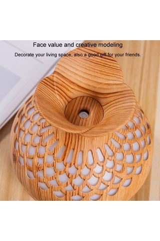 Led Işık Aromaterapi Difüzör Ev Küçük Vazo Sessiz Nemlendirici Aromaterapi Difüzör 2 In 1 Koyu Ahşap