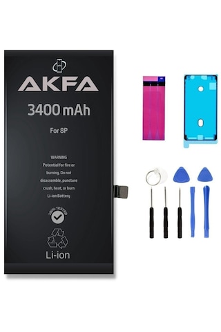Akfa Apple Uyumlu iPhone  8 Plus Telefon Batarya- 3400 Mah Tamir Seti Model:ert96743yhk